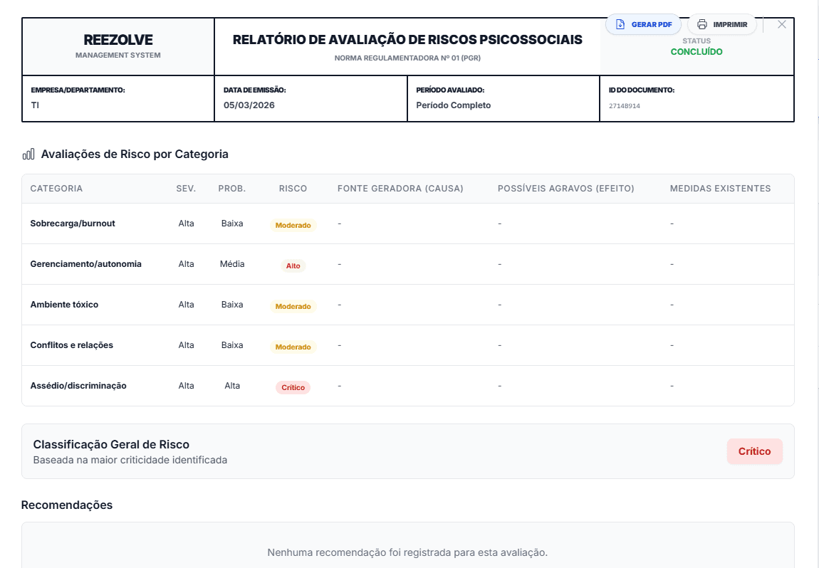 Relatório pronto para laudo